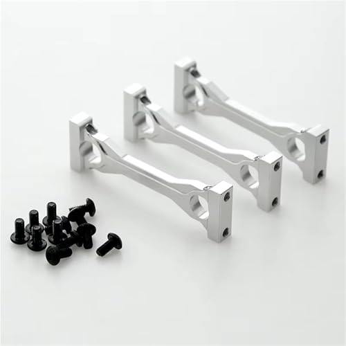 Compatible con Tamiya para Scania para Actros para Man 1/14 RC Camión Tractor Remolque Coche Volquete Piezas 3 Piezas Medio De Metal para Montaje En Chasis Accesorios Coches RC(Silver)