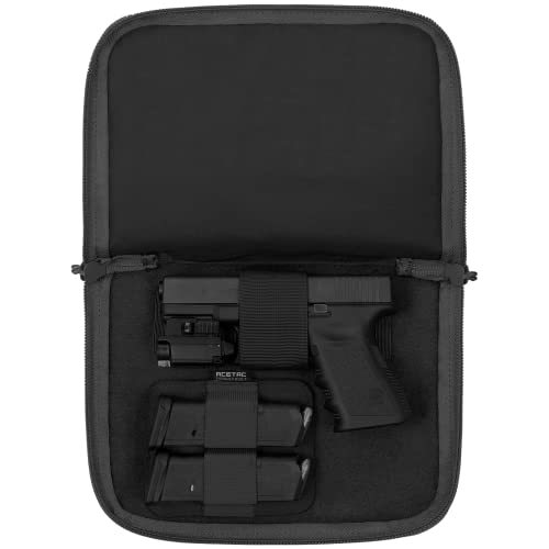 Acetac Universal Pistol Holster For Ccw With Hook And Loop System, Handgun Wrap With Adhesive Backing, Gun Safe Accessories For Handgun Holster Storage Solution (Black) #TOP2