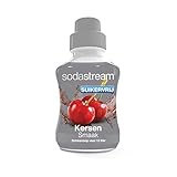 SodaStream Sirup Kirsche ohne Zucker, Ergiebigkeit: 1x Flasche ergibt 9 Liter Fertiggetränk, Sekundenschnell zubereitet und immer frisch, 375 ml, grau