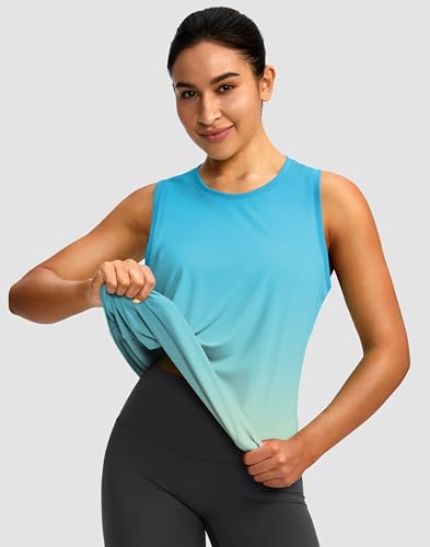 Image of Women's Workout Tops Racerback Athletic Tank Tops Sleeveless Loose Fit Yoga Running Gym Shirts for Women