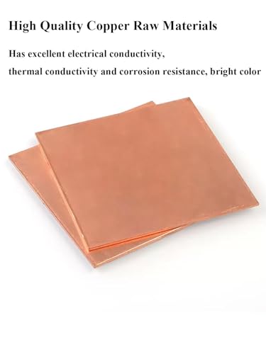Feuille de cuivre pur 5x200x200mm pour circuits électriques et pièces de fonderie