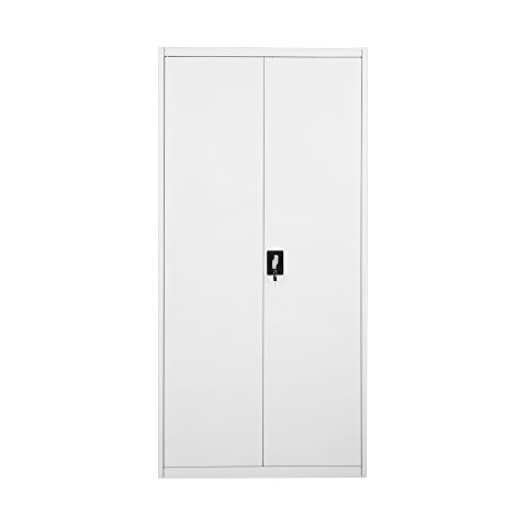 Britoniture Office Cupboard 2 Doors Metal Lockable Storage File Cabinet 185cm Cover
