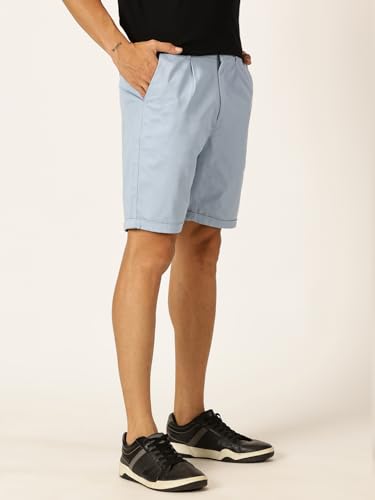 Image of Thomas Scott Men's | Solid | Mid Rise | Light Weight | 100% Cotton | Casual | Chino | Shorts for Men