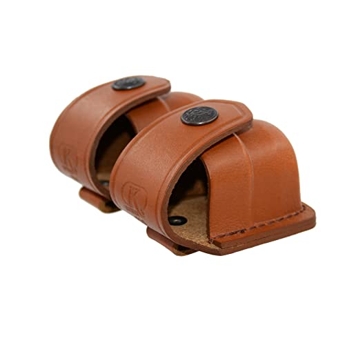 Koltster Double Speedloader Carrier/Case/Pouch For 357 Magnum 6 & 7 Shots, 44 Magnum 5 Shot, S&W .38 Special 6 Shot Genuine Brown Leather Handmade! (Alis038) #TOP4
