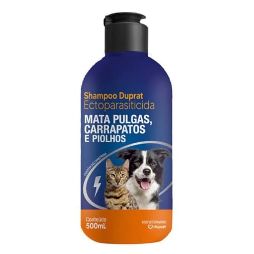Shampoo Antipulgas Ectoparasiticida Duprat 500ml para Cachorros e Gatos Pulgas Carrapatos Piolhos