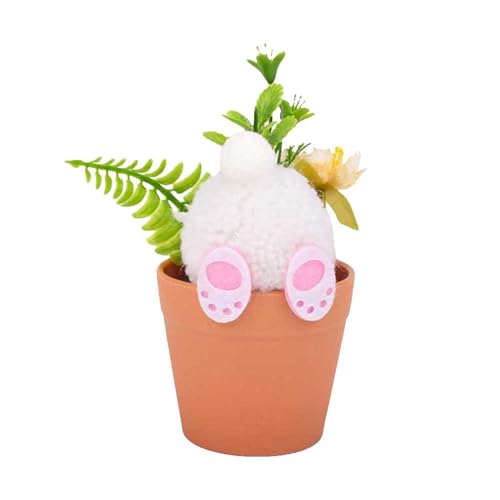 Easter Bunny Mini Planter, Adorable Rabbit Pot with Tray, Bunny