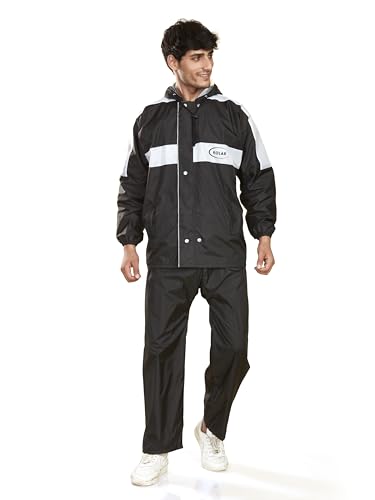 Image of KOLAR Men's Waterproof Rain Suit with Jacket and Pant With Reflective Surface, Extended Hood, Ouside and Inside Pocket