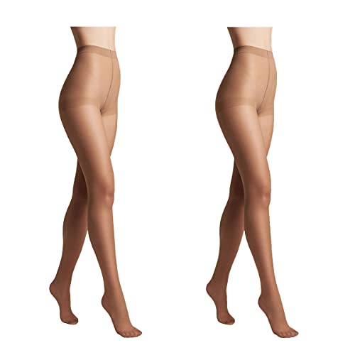 Conte elegant Lot de 2 collants femme semi-mat résistants - collants femme fins avec culotte marquée - lisse SOLO 20 couleur Naturelle taille 6 Cover