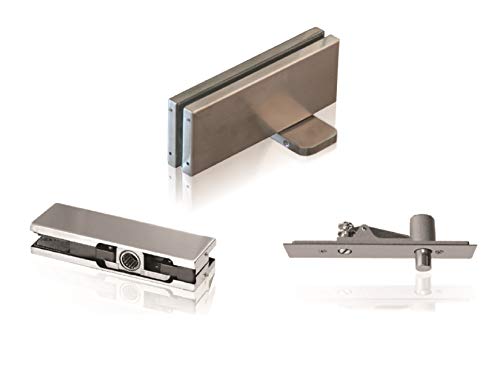 Nhn Hydraulic Self Closing Pivot Door Closer (Hold Open) For Glass Door + Top Patch + Adjustable Top Pivot, No Floor Digging #TOP14