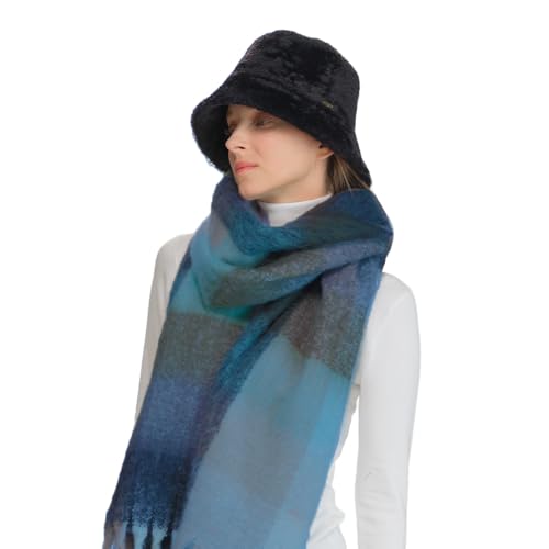 C.C Fall Winter Solid and Multicolored Woven Knit Scarf for Women4