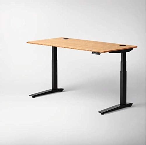 Jarvis Standing Desk Bamboo Top - Electric Adjustable Height Sit Stand Desk - 3-Stage Extended Range Frame with Memory Preset Handset Controller by Fully (White, 60 x 24)