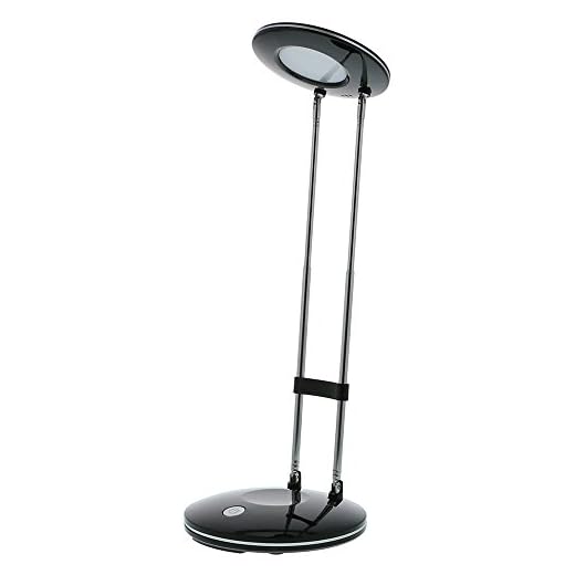 PureOptics LED Small Desk Lamp, Telescoping to 13.5" Adjustable Height, Folds Flat for Storage (VLED1503)