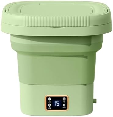 Compact Folding Washing Machine - Ideal for Delicates & Underwear - Space-Saving Design for Small Spaces & Travel - Portable Mini Washer (Green)