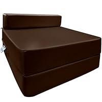 iSTYLE MODE BETTER HOME CHOICE Fold Out Single Futon Sofa Bed Chair, Foldable Z Bed Sofa Mattress Furniture,Ergonomically Designed for Guests, Lightweight (Chocolate)