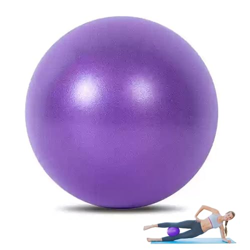 DDUP Pilates Balls 25cm/9.8 Inch,Anti-Burst Yoga Ball for Core Strength,Fitness,Balance,Lightweight & Portable Exercise Mini Barre Gym Ball,Inflatable Straw For Easy Inflation (Purple)