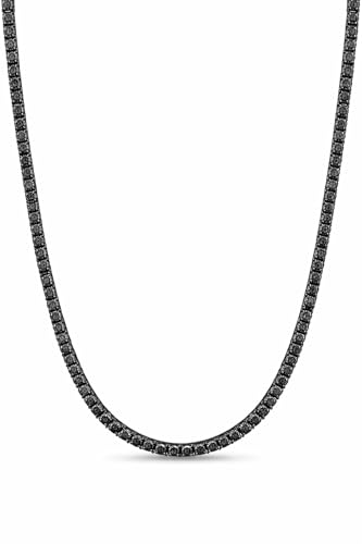 GLD Micro Tennis Chain for Men and Women - Black Tennis Chain with Premium Storage Travel Pouch - Snatch-Proof Clasp, Sweat-Proof, Fade-Resistant - Lifetime Quality, Designed in Miami