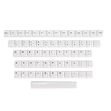セラミックキーキャップセット、OEMスタイル、61/67/68キーのANSIレイアウト対応メカニカルキーボード用、滑らかで硬質な表面、自作キーボードに最適（ホワイト／文字入り）