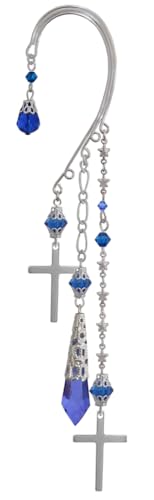 十字架 クロス ドロップ 雫 青 ブルー 銀シルバ イヤーフック イヤークリップ イヤリング 片耳用 ゴシック ゴスロリ パンク アクセサリー 女性用 男性用 レディース メンズ ハロウィン コスプレ