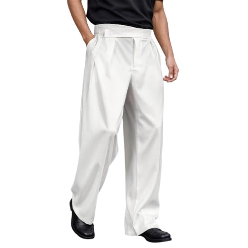 Pantalon décontracté de couleur unie avec ceinture chic pour femme