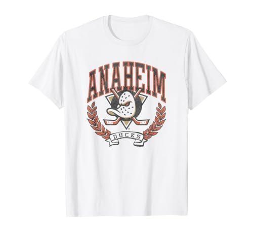 Anaheim Ducks Vintage Victory White Licensed T-Shirt, Men, White, Large