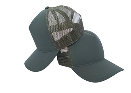 Boné Liso Feminino Masculino Trucker com Telinha Aba Curva (Chumbo)
