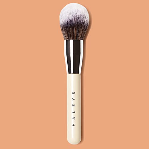 Haleys Brilliant Powder Brush, Soft, Streak-Free, Perfect Blending, Buff, Blurs, Smooths, Control, Precision, Complexion Tools, For Powder, Setting Powder, Blush, Vegan, Cruelty-Free, Sustainable Wood #TOP3