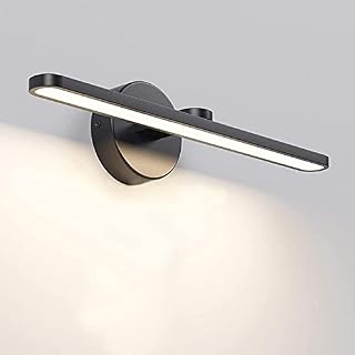 MantoLite LED Vanity Lighting Fixtures, 40CM Wall Mounted Light Fixtures, Bathroom Over Mirror Lamp Modern Home Bedside Wall Picture Lamps Sconces,12W 3000K Matte Black IP44 Make-up Mirror Front Lamp