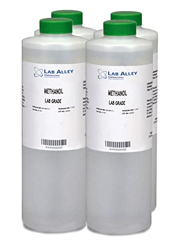 Metanol 99% grado laboratorio, caja de 4 x 1 litro