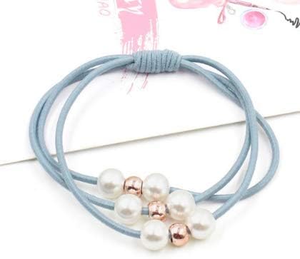 Accesorios para el cabello, bandas elásticas de goma con perlas, anillo para la cabeza, banda elástica para el cabello, soporte para cola de