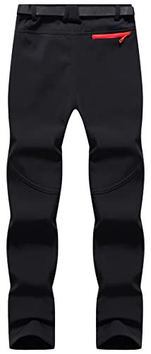 BenBoy Damen Wanderhose Wasserdicht Skihose Softshellhose Winddicht Outdoorhose Winter Warm Gefüttert Trekkinghose Snowboardhose KZ11032W-Black-L