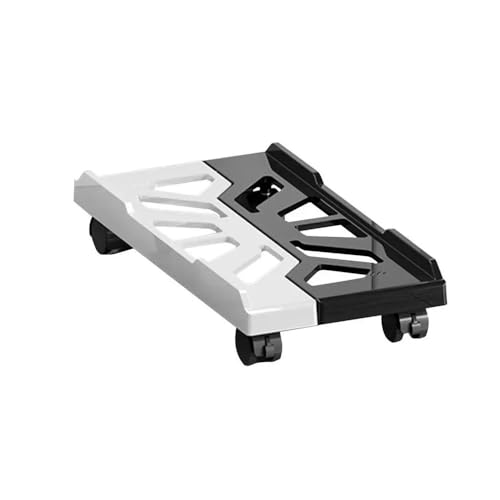 Soporte para CPU Negro y Blanco, Soporte móvil ajustable para torre de CPU con 4 ruedas giratorias, soporte ventilado bajo el escritorio para CPU, soporte para CPU (Negro y Blanco) miniatura 1