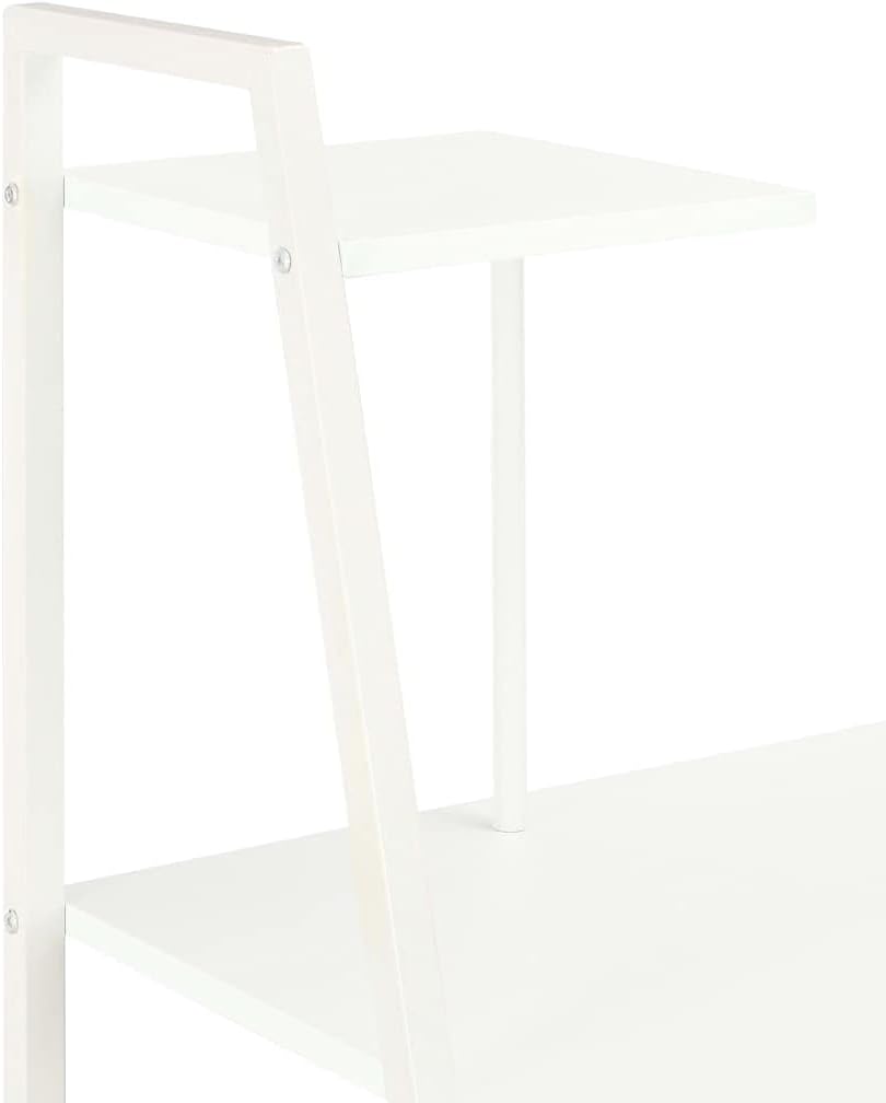 Close-up of the desk shelf detail