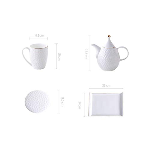 KGDC Juego de café Estilo Simple Copa de China de Hueso Inicio Creativo en Relieve Taza de café Moda Tazas de Café con… - Imagen 3