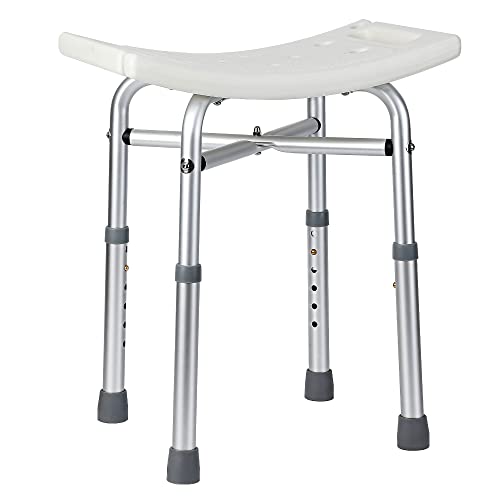 Shower Chair for Inside Shower Heavy Duty Shower Stool with Suction Feet for Bathtub Height Adjustable Safety Bath Seat Slip Resistant for Elderly, Adults Handicap and Disabled 350lbs Capacity -  ElfinAura, 9AQkB5aT1MnOJsw5t