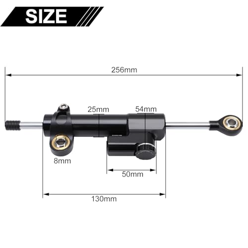 Image of KIMISS Steering Damper With Bracket, Aluminum Universal Motorcycle Steering Damper Stabilizer Linear Reversed Safety Control | Universal Fit for Most Motorcycles, Anti-oxidising and durable, Adjuster operate smoothly and correctly, High quality