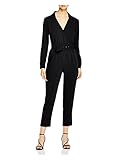Cupcakes and Cashmere Women's Cascade Belted Long Sleeve Jumpsuit, Black, Small