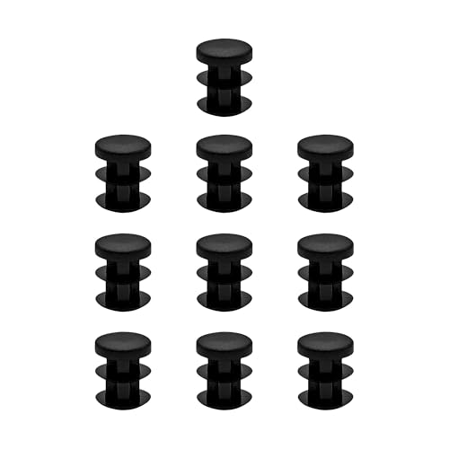Image of Outwater Plastic 1 /2 inch Dia. Round Insert End Caps for Tubing, Finishing Plug for Round Tubing Chair Glide, Floor Protector, Fits Multi Gauge Tubing, USA Made, 10 Pack