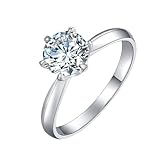 KnSam Anillo de solicitud de oro 750 con moissanita, anillo de compromiso de platino PT950, talla 47-65, Platino 950, Moissanita