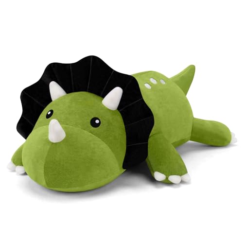 Image of TOYSYM Weighted Stuffed Animals Triceratops, Dinosaur Plush with Weighted Beads, Cute Triceratops Dinosaur Stuffed Animals Pillow Gifts for Adults Kids Boys Girls