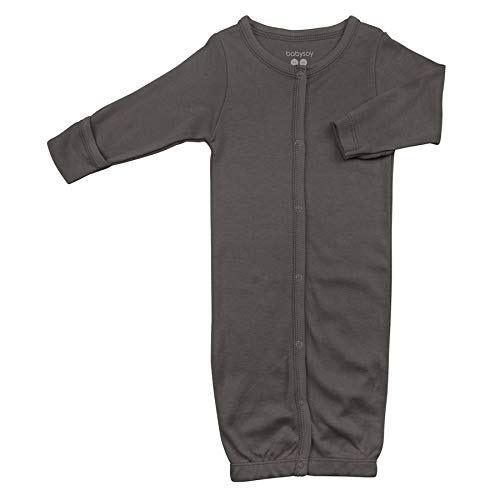 Babysoy Long Sleeve Organic Gown Sleep Sac Bundlers (3-6 Months, Acorn)