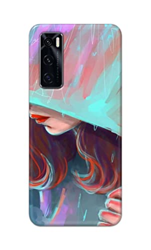 Image of PRINTFIDAA Pretty Woman Under The Umbrella Painting Printed Designer Hard Case for Vivo V20 SE Back Cover -(e) RPM1007