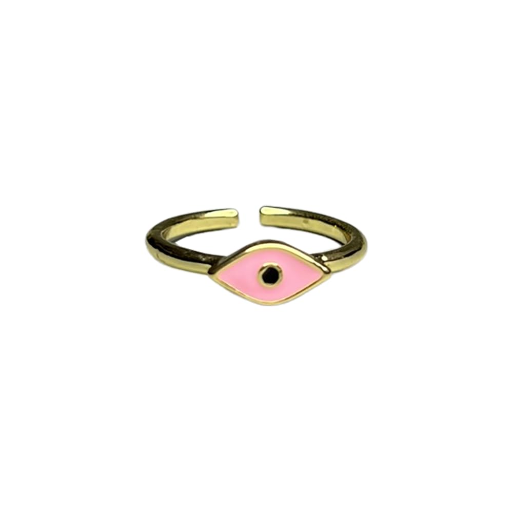 VIE Evil Eye Ring, Gold, Style #01, Pink