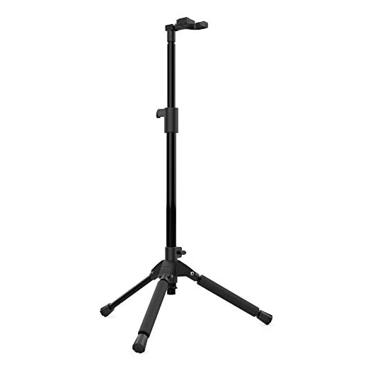 Audibax SG-06 Pro - Soporte Universal para Guitarras y Bajos - Soporte de Suelo para Guitarras Eléctricas, Acústicas y Bajos Eléctricos - Estructura Robusta y Estable - Ajustable en Altura y Plegable
