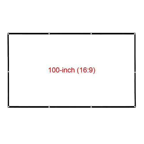 Docooler 100-inch Projector Screen 16:9 Canvas Matt White Projection Screen Portable Foldable Anti-Crease
