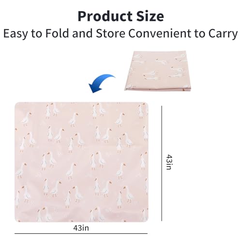 Image of Non-Slip Baby Splat Mat for Under High Chair(Goose, 43 inchx 43 inch) | Waterproof & Mess-Proof High Chair Mat for Baby Mealtime or Art, Machine Washable,Playtime Mat for Kids,Floors or Tables
