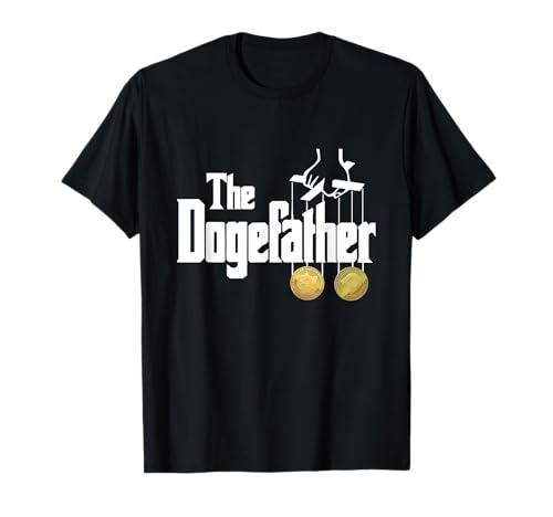 The Dogefather Funny Pun Cryptocurrency Dogecoin Meme t-shirt, Preto, S