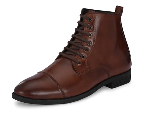 Image of Server Men's Chelsea Ankle Boots | Casual Boots for Men | Ankle Height Boots| All Day wear | Comfortable Formal Office & Business Wear Shoes | Lace up Boots | Derby Boots