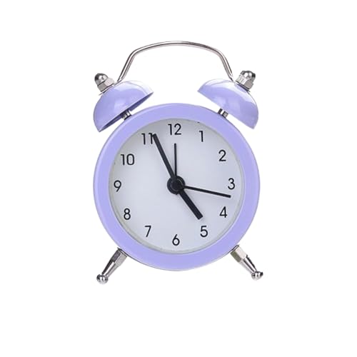 Image of Vintage Inspired Mini Table Alarm Clock, Old Retro Style Digital Alarm Clock, Small Table Clock for Home, Kitchen, Office and Decor (Purple)
