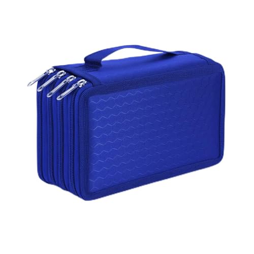 Estojo Escolar Multiuso | Grande Capacidade, 4 Divisórias e Espaço Para Até 72 Canetas/Lápis (Azul)