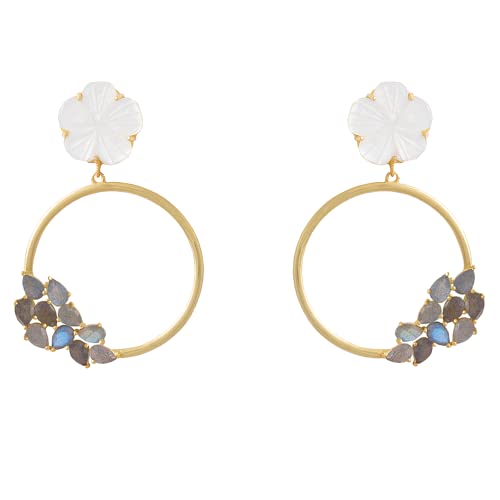 Boucles d'oreilles Daisy Gris en résine et métal argenté pour femme
